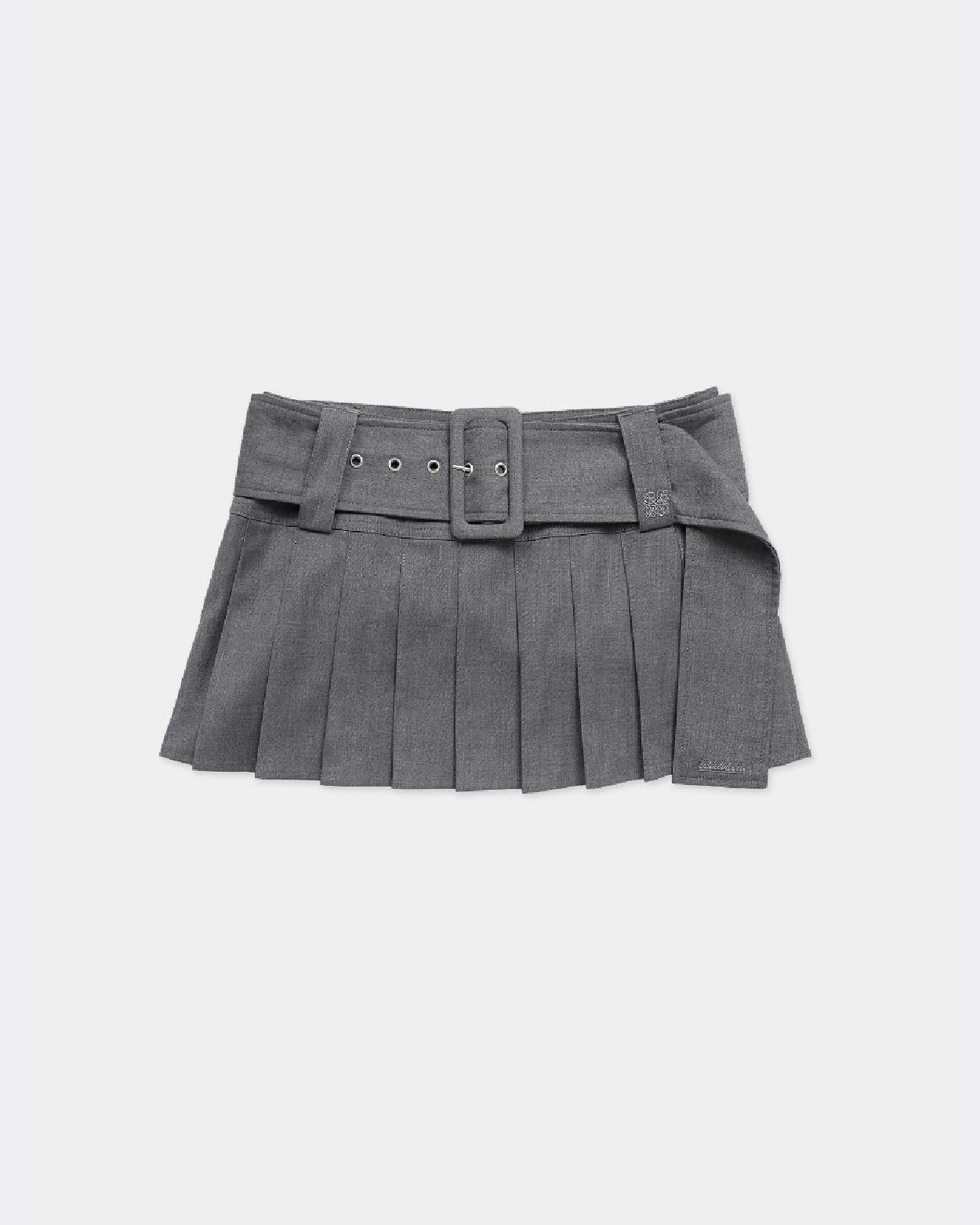 Badblood Wool Mini Skirt Gray