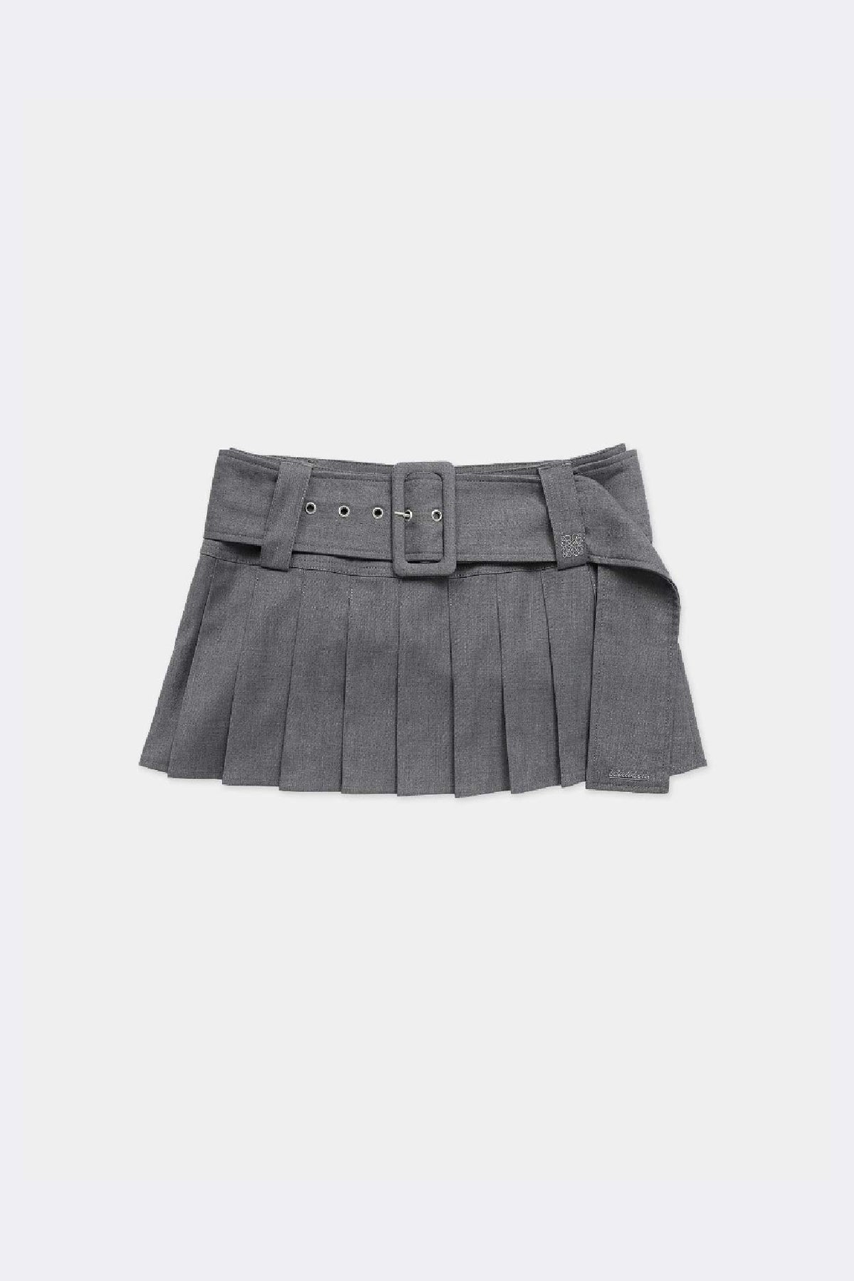 Badblood Wool Mini Skirt Gray