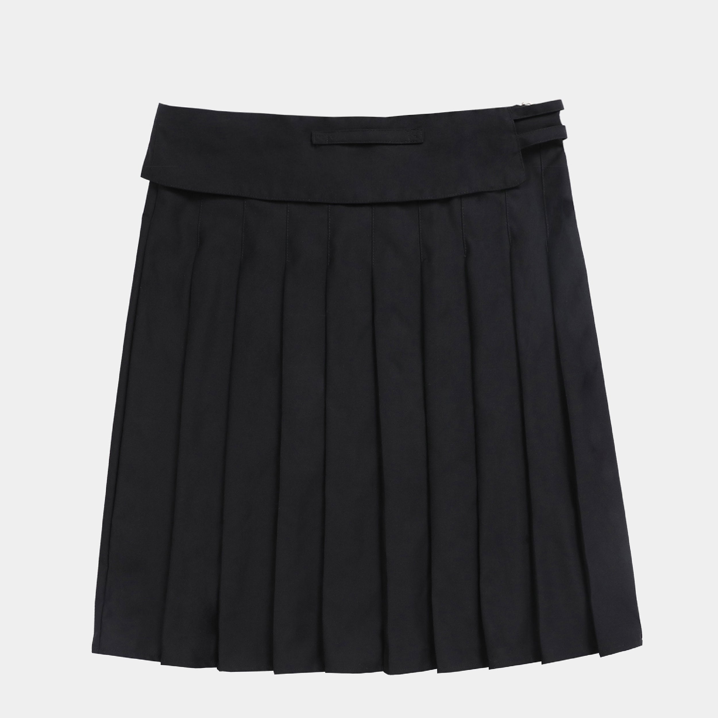 Badblood Proto Gabardine Midi Pleated Skirt Black