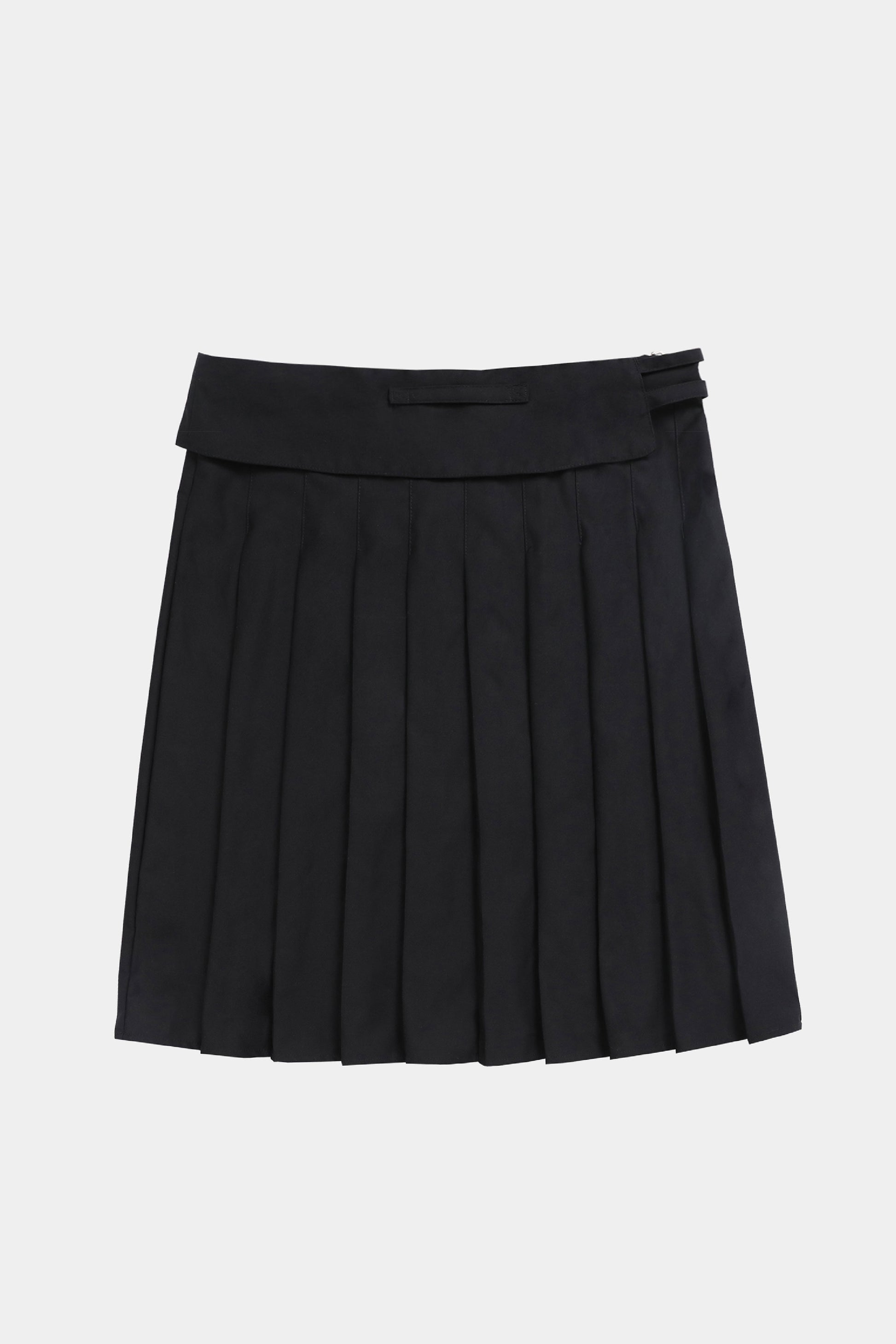 Badblood Proto Gabardine Midi Pleated Skirt Black