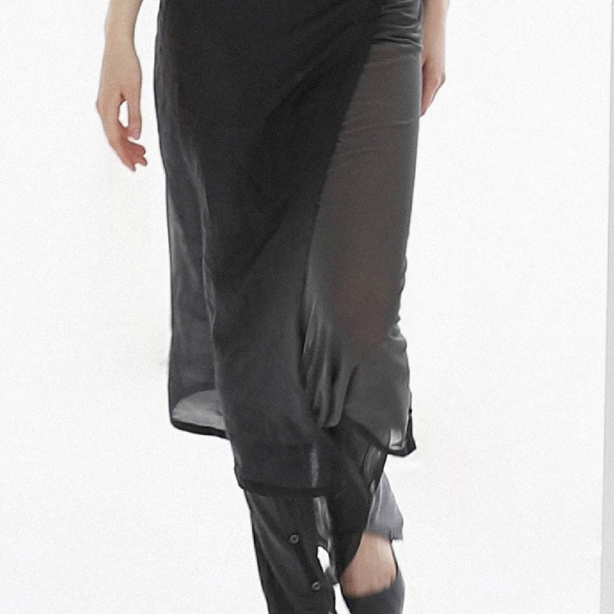 Badblood Breeze Midi Skirt Charcoal