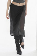 Badblood Breeze Midi Skirt Charcoal