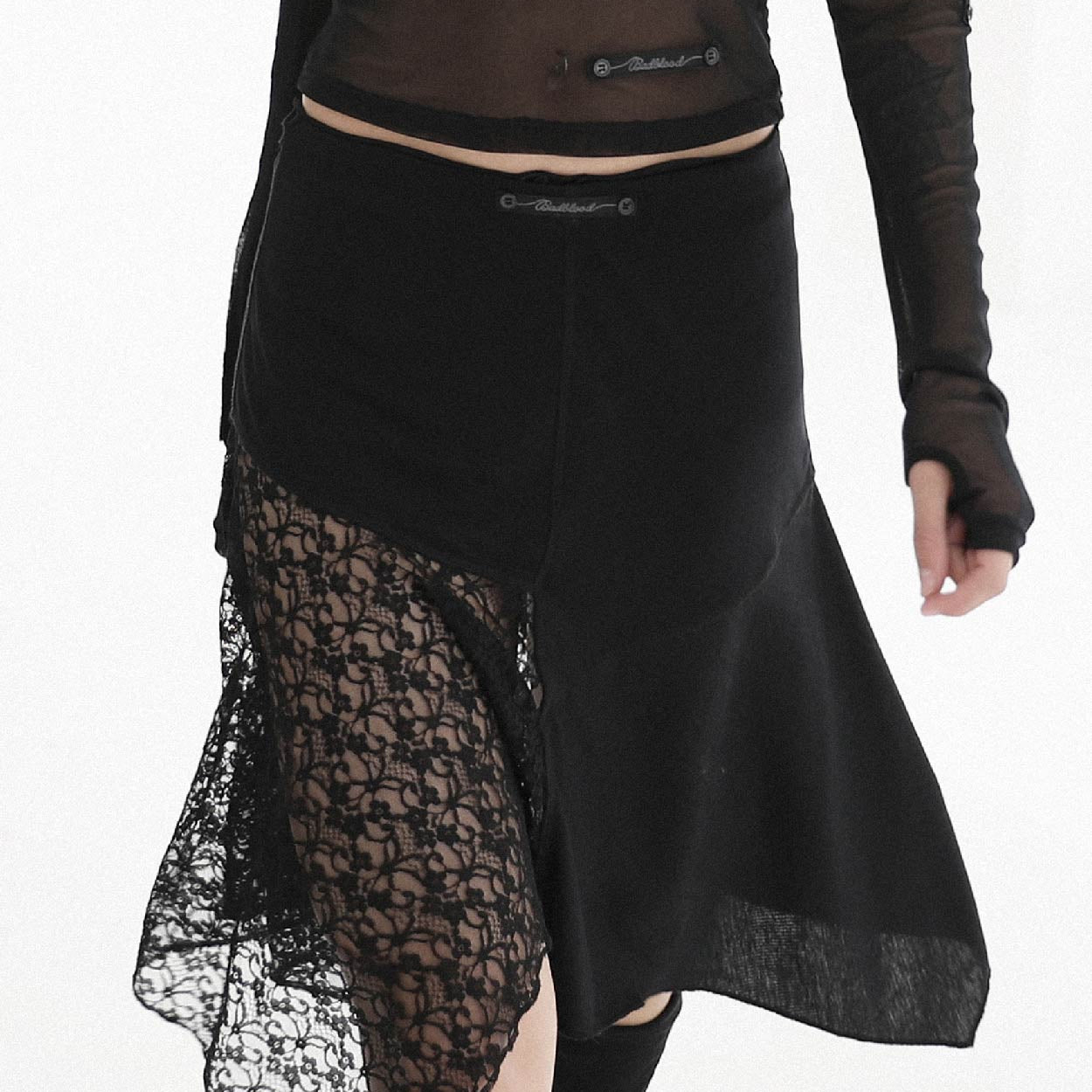 Badblood Second Skin Asymmetric Skirt Black