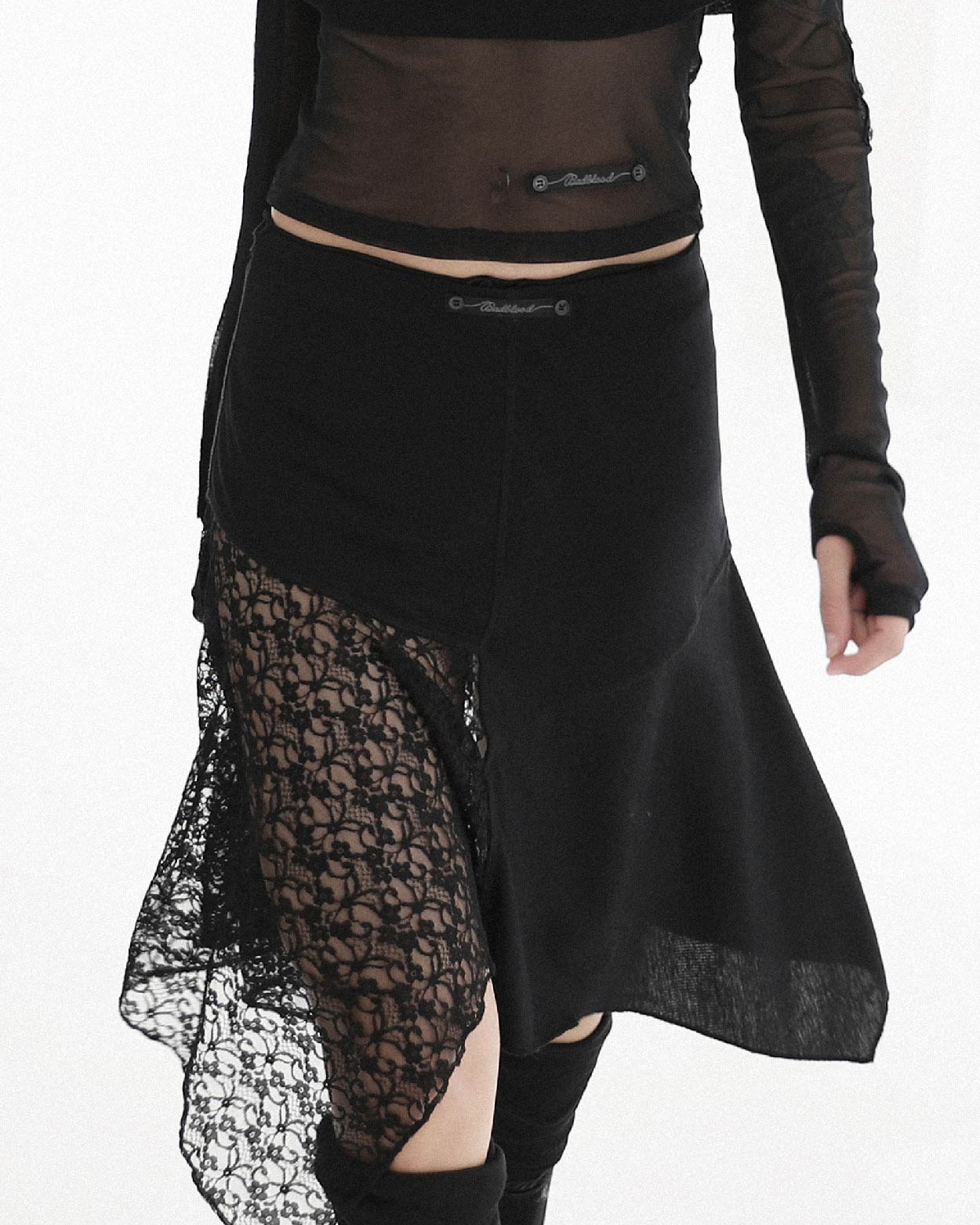Badblood Second Skin Asymmetric Skirt Black