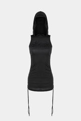 Badblood Second Skin Hooded Mini Dress Black