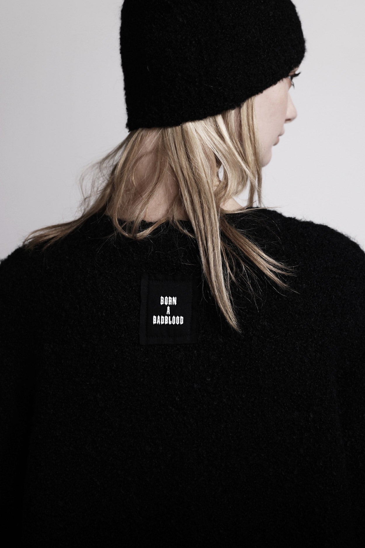Badblood Boucle Crew Neck Cardigan Black