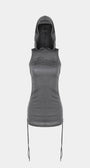 Badblood Second Skin Hooded Mini Dress charcoal