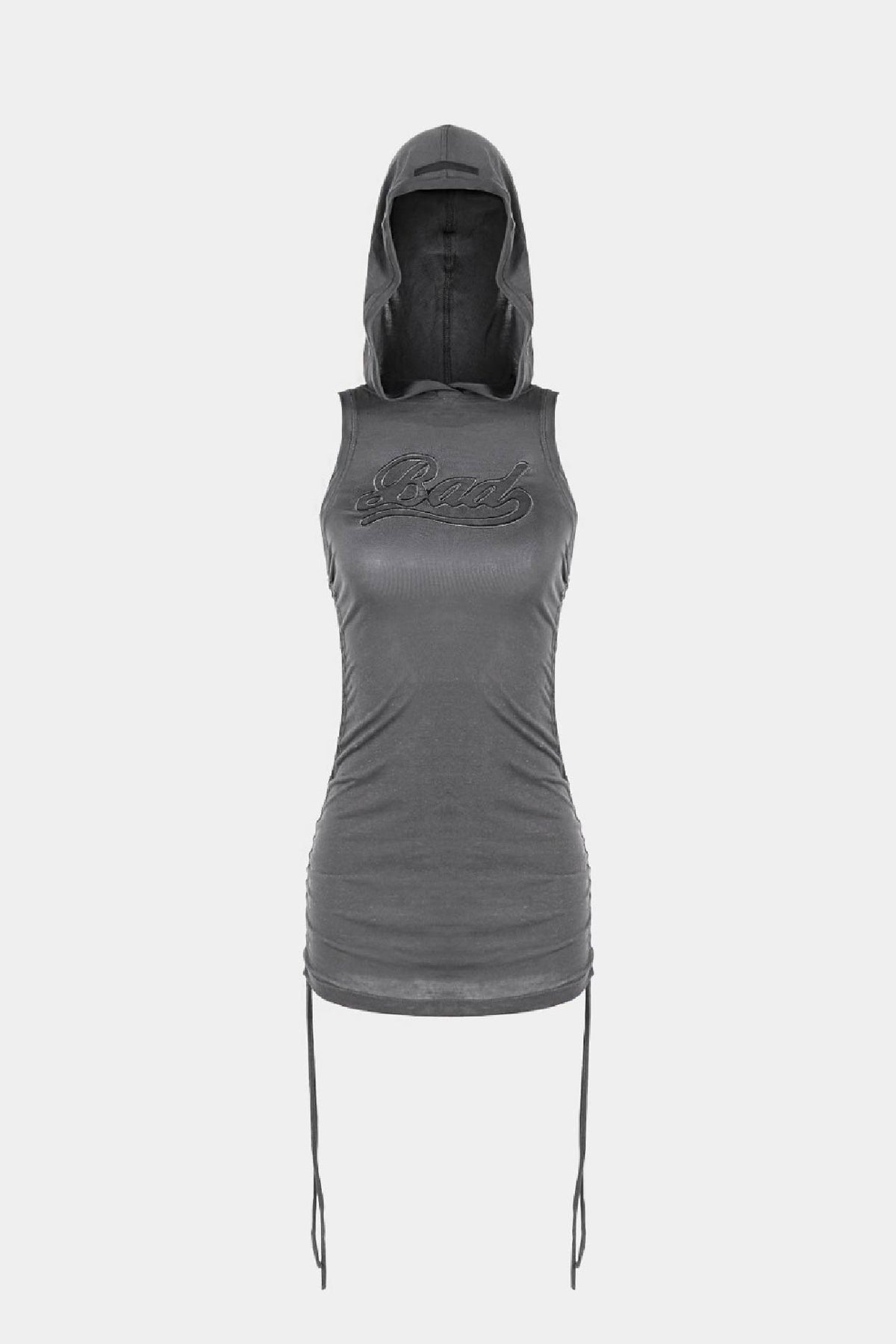 Badblood Second Skin Hooded Mini Dress charcoal