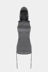 Badblood Second Skin Hooded Mini Dress charcoal