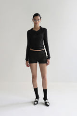 Badblood Selena Lace Polo Top Black