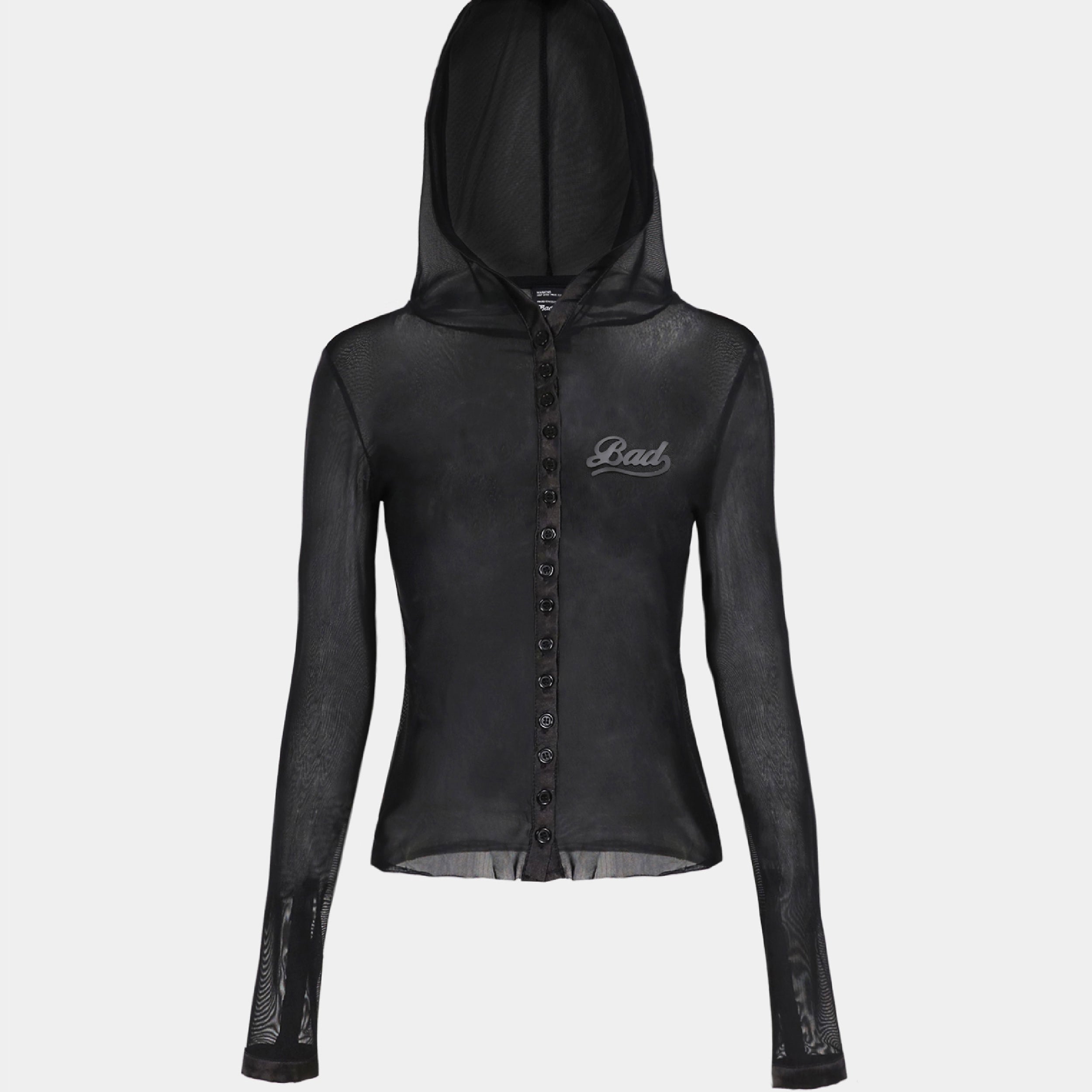 Badblood Breeze Button Up Hoodie Long Sleeve Black