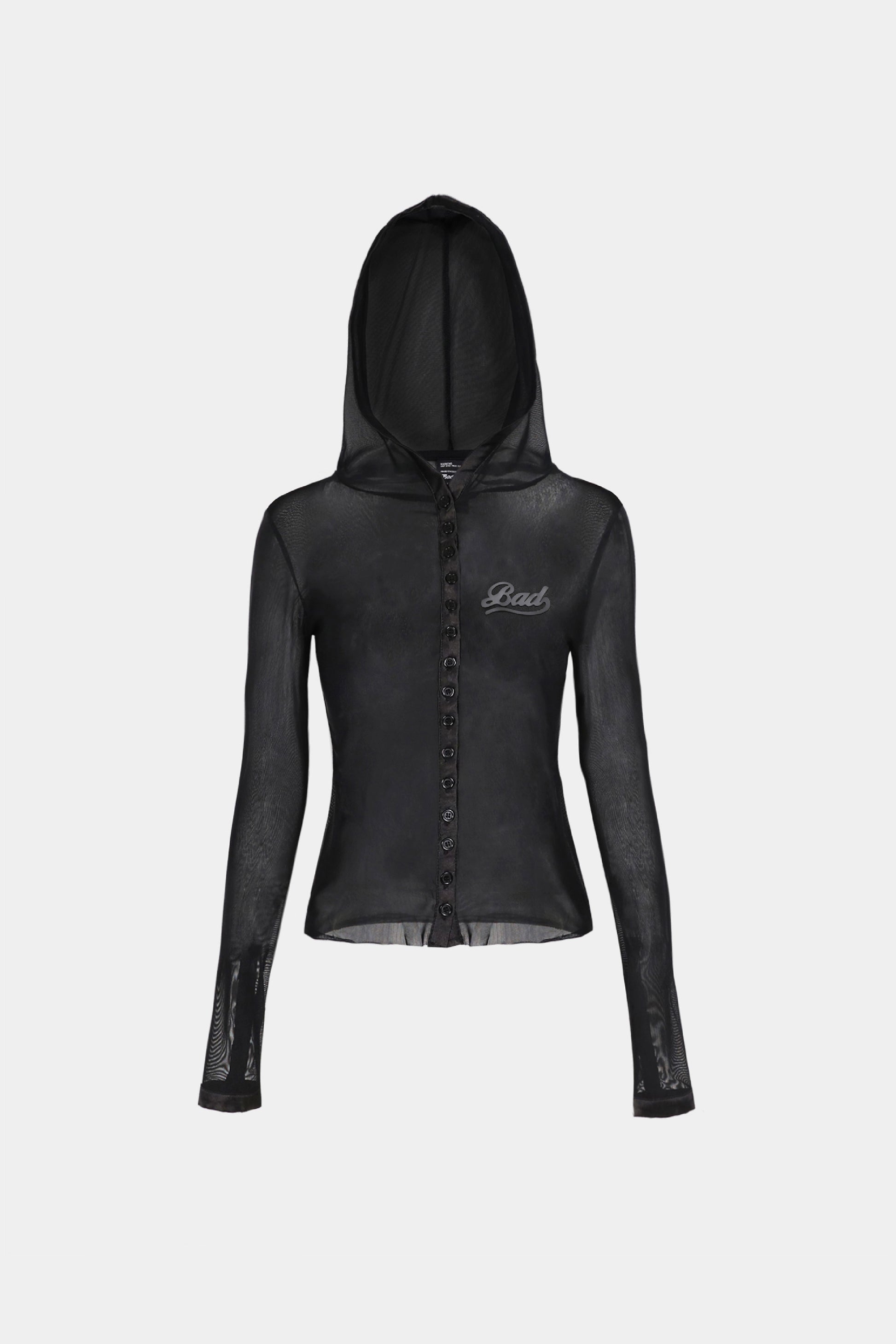 Badblood Breeze Button Up Hoodie Long Sleeve Black