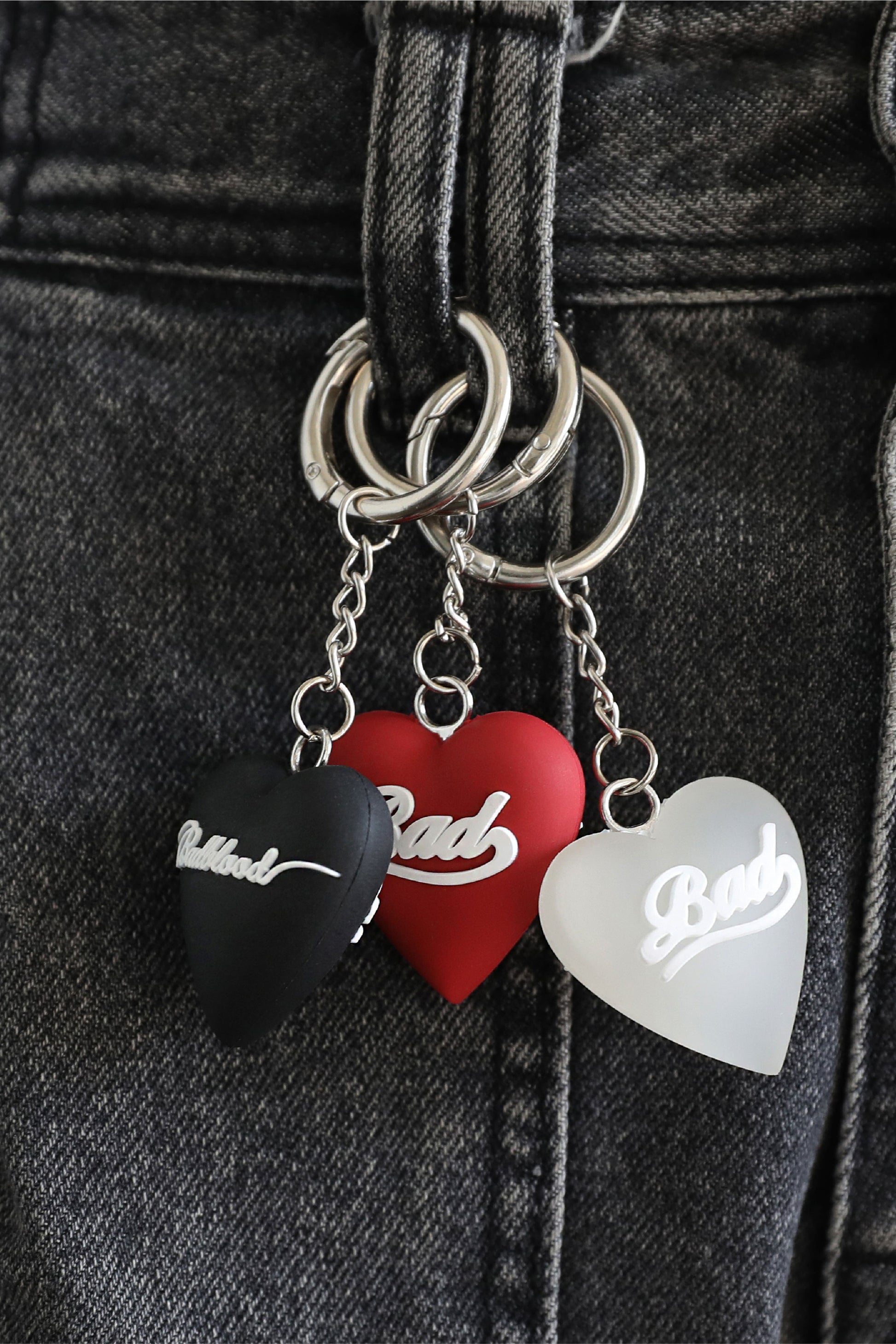 Badblood Bad Heart Keyring Clear