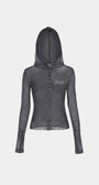 Badblood Breeze Button Up Hoodie Long Sleeve Charcoal