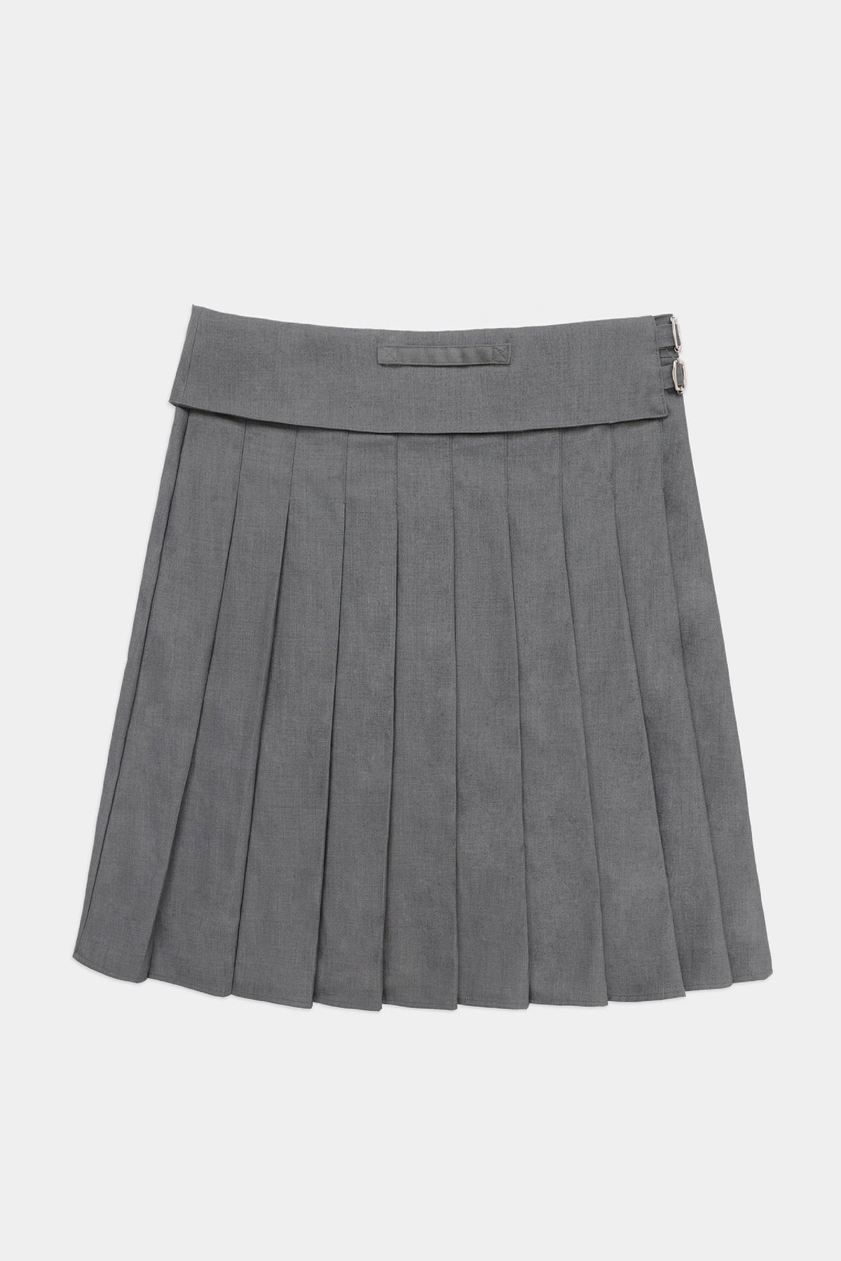 Badblood Proto Gabardine Midi Pleated Skirt Charcoal
