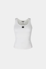 Badblood Fleur Logo Cotton Jersey Tank White