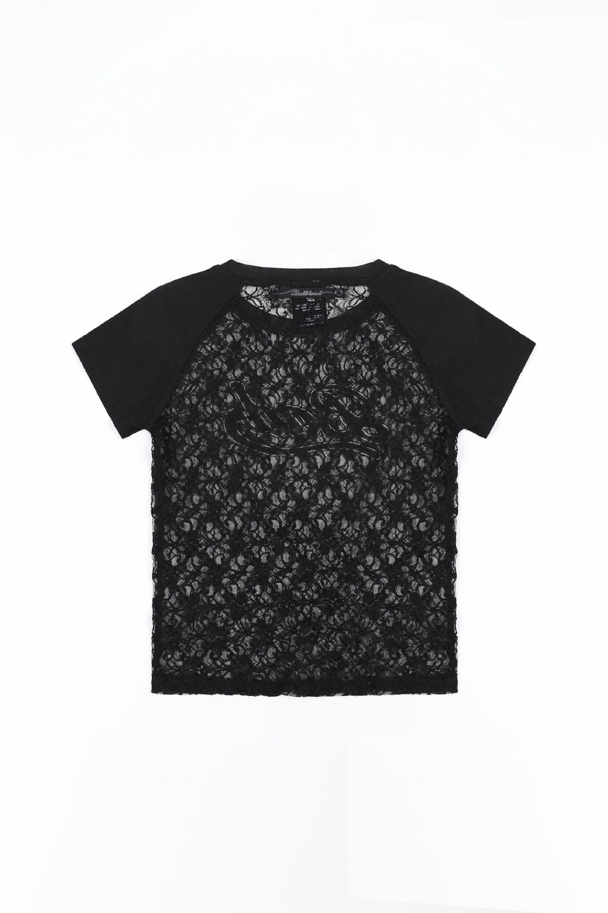 Badblood Selena Lace Contrast T-Shirt Black