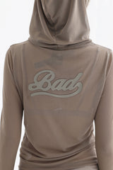 Badblood Breeze Button Up Hoodie Long Sleeve Tobacco