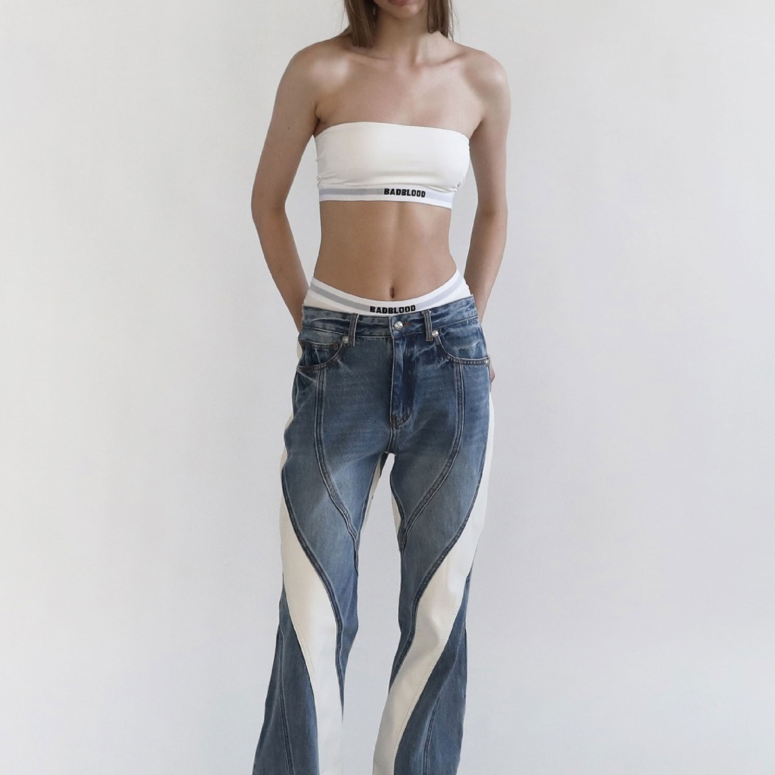 Badblood Duncan Boot Cut Denim Pants Blue