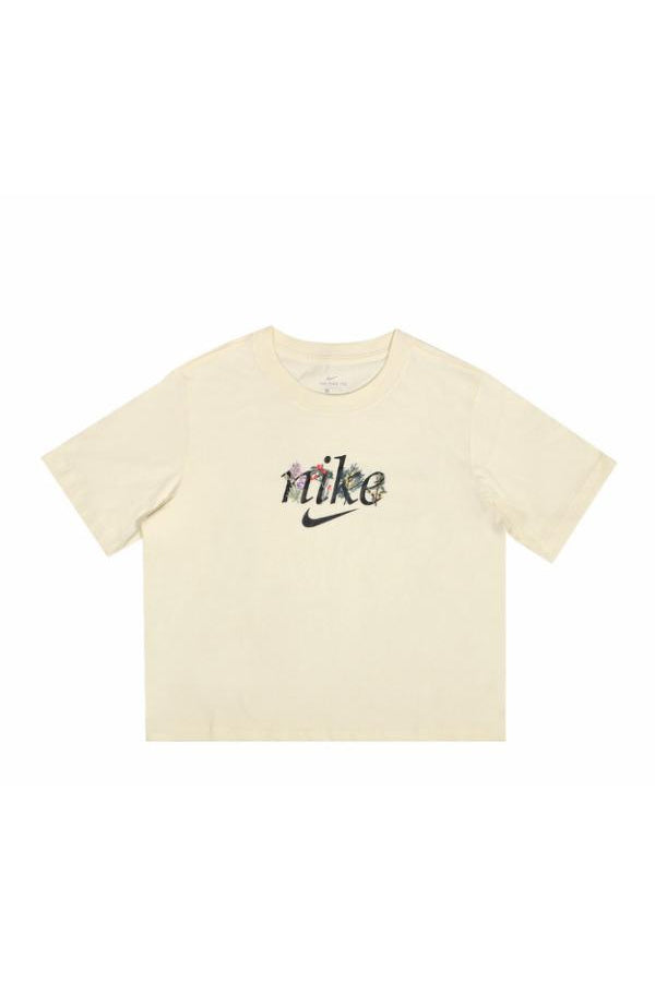 Nike women embro flower T-Shirt Cream