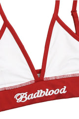 Badlood Signature Logo Aqua Triangle Bra White