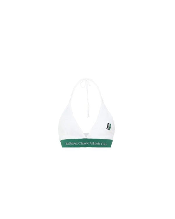Badblood Athletic Classic Athletics logo Triangle Bra White