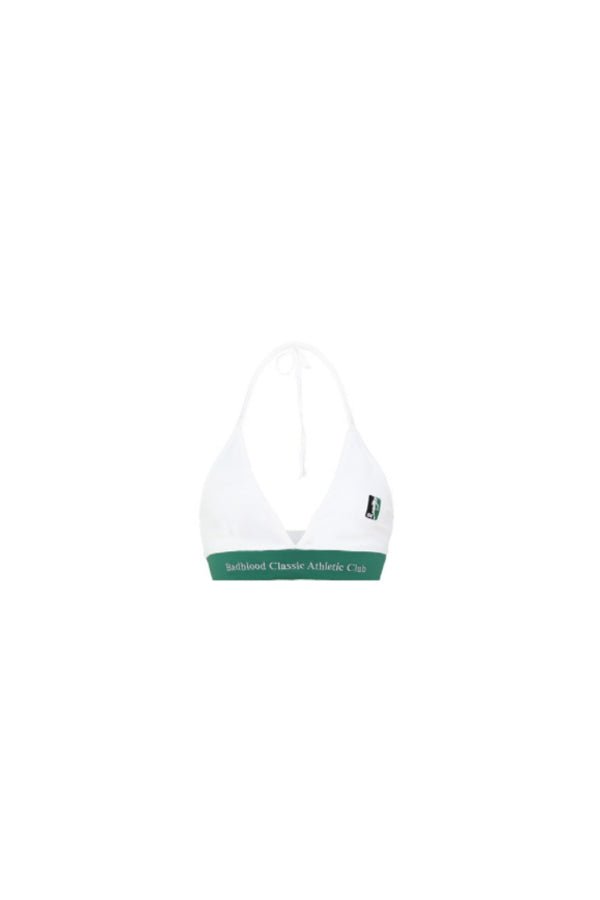 Badblood Athletic Classic Athletics logo Triangle Bra White