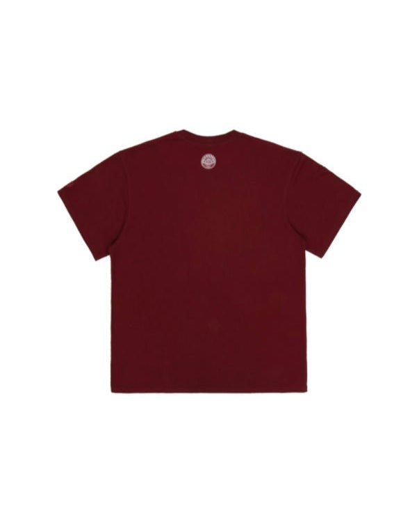 Badblood Athletic Heritage Emblem Logo Rugged Cotton Boxy Tee Burgundy