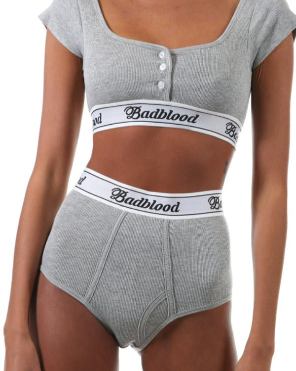 Badblood Athletic Modal Cotton 1/2 T Bra Gray