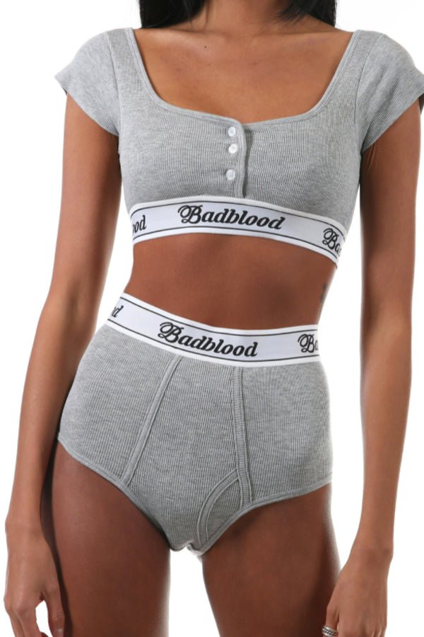 Badblood Athletic Modal Cotton 1/2 T Bra Gray