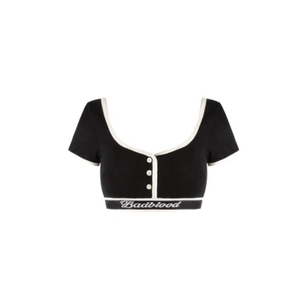 Badblood Athletic Organic Cotton 1/2 T-Bra Black
