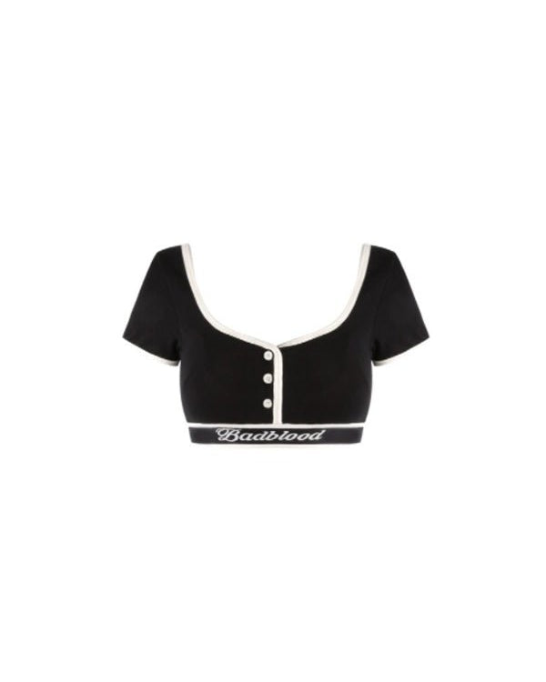 Badblood Athletic Organic Cotton 1/2 T-Bra Black
