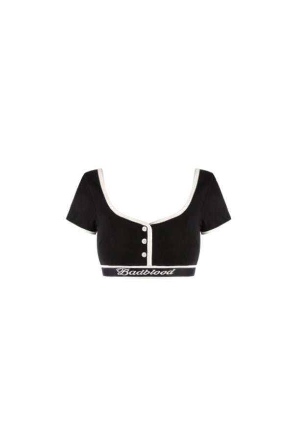 Badblood Athletic Organic Cotton 1/2 T-Bra Black