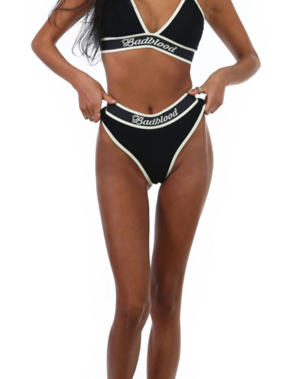 Badblood Athletic Organic cotton triangle Bralette Black