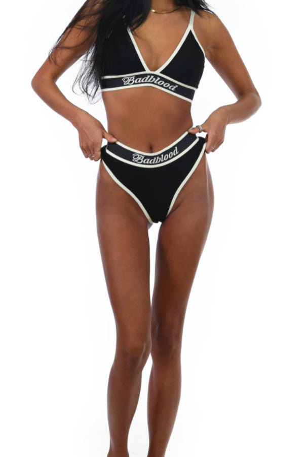 Badblood Athletic Organic cotton triangle Bralette Black