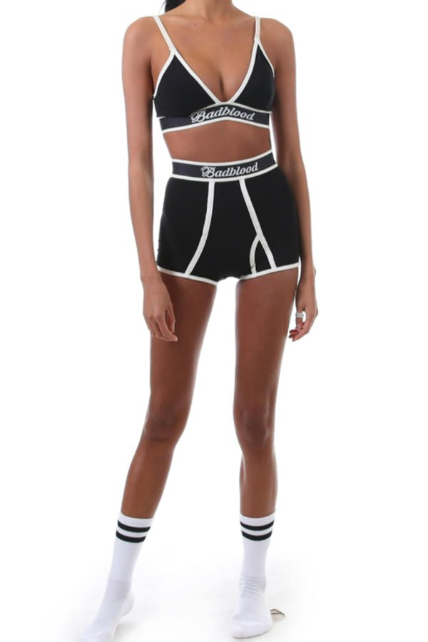 Badblood Athletic Organic cotton triangle Bralette Black