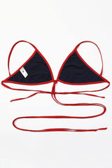 Badblood BBC Heart Logo Lace-Up Bikini Set Navy/Red