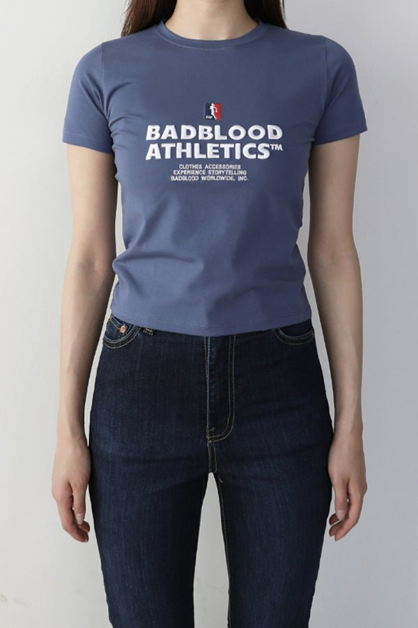 Badblood Bold Logo 2 Baby Tee Deep Sea