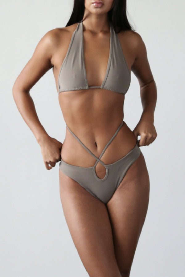 Badblood Ego Shirring Bikini Top Dust