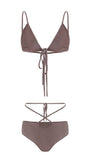 Badblood Ego lace-up bikini Set Taupe