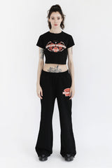 Badblood Kraft Emblem Cropped Baby Tee