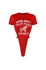 Badblood Roller Palace High Cut Bodysuit Red