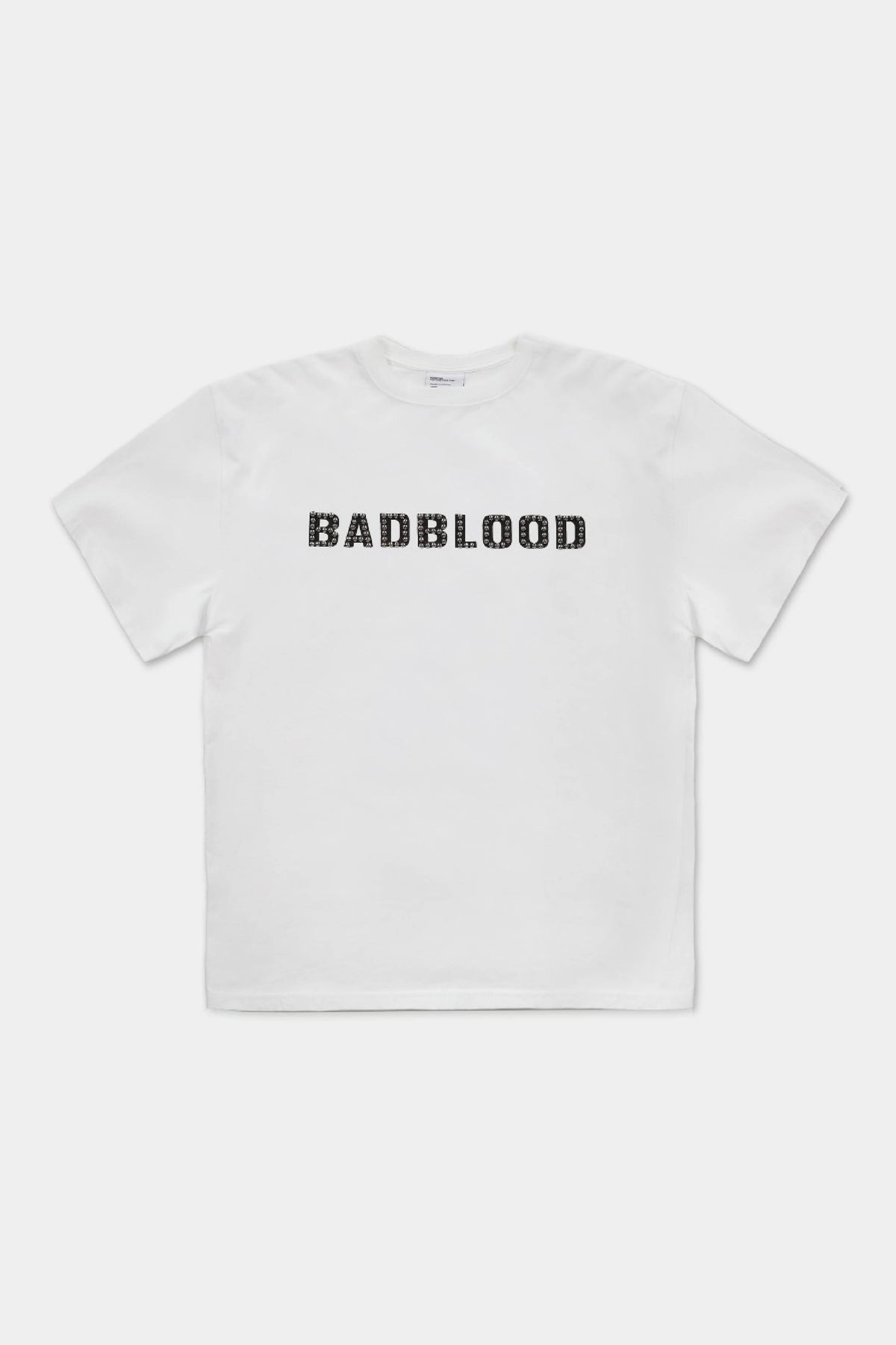 Badblood Studded Logo Short Sleeve Large Fit White
