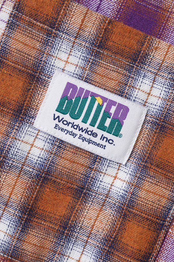 Butter Goods Patchwork Plaid Overshirt Brown/Purple
