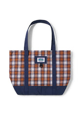 Butter Goods Patchwork Plaid Tote Bag Navy/Brown/Purple