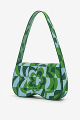 JW PEI Becci Knitted Shoulder Bag Dark Green & Green & Ice