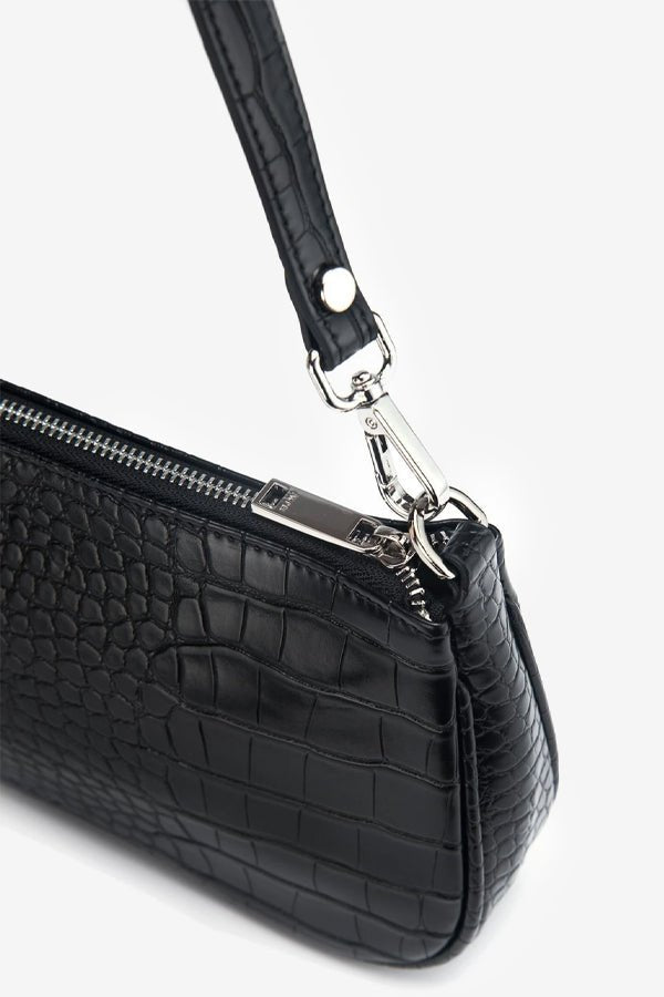 JW PEI Eva Shoulder Bag Black Croc
