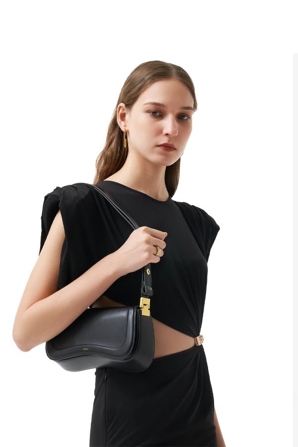 Eva Artificial Crystal Mini Shoulder Bag - Black - JW PEI