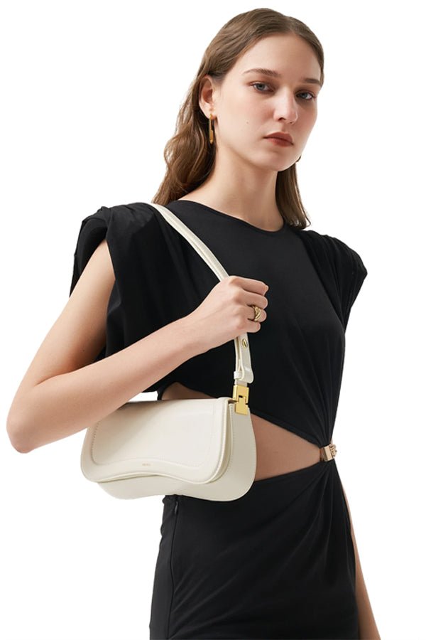 Joy Denim Embossed Curved Shoulder Bag - Blue Online Shopping - JW Pei