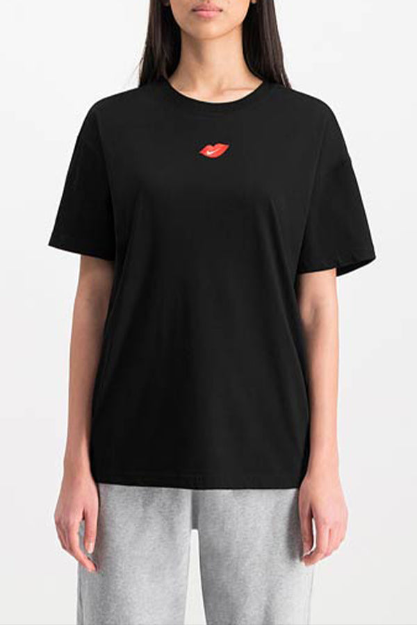 Nike 女款 Kiss 標誌 T 卹 黑色